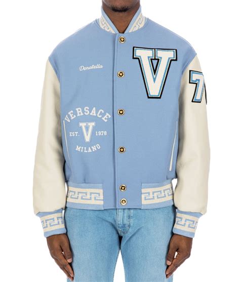 vintage versace jacket white|Versace varsity jacket.